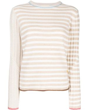 YANYAN KNITS Long-Sleeve Striped Jumper - Natural