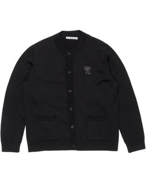 Acne Studios Ribbed Button-Up Cardigan - Black