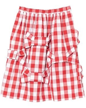Comme des Garçons Gingham Bow Skirt - Red