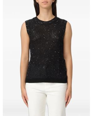 Golden Goose Sequin-Embellished Knitted Top - Black