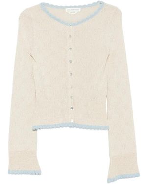 Asta Resort Franca Scallop-Edge Cardigan - White