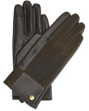 Barbour Rudson Patchwork Leather Gloves - Grey