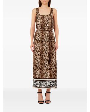 Liu Jo Animal Print Tassel Dress - Natural