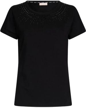 Liu Jo Embellished Crew-Neck T-Shirt - Black