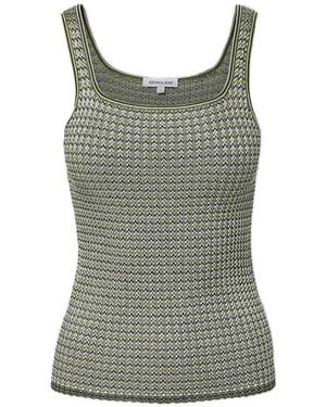 Veronica Beard Sandra Square Neck Knit Tank Top - Grey
