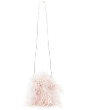 Yves Salomon Bolso Satchel Con Plumas - Rosa