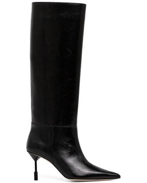 MSGM Pointed Knee High Boots - Black