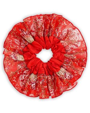 CAMILLA Olé Olé Frill Edge Scrunchie - Red