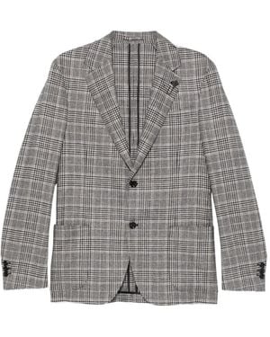Lardini Prince Of Wales Check Blazer - Gray