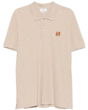 Maison Kitsuné Fox Head Patch Polo Shirt - Natural