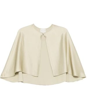 forte_forte Haut À Fini Satiné Et Design Façon Cape - Natural