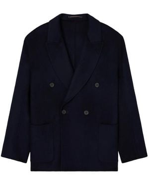 Emporio Armani Double-Breasted Shawl Jacket - Blue