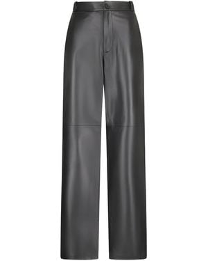 DESA NINETEENSEVENTYTWO Leather High-Waisted Trousers - Grey