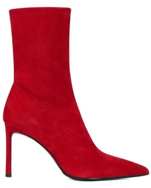 POTAMY Pointed Suede Boots - Red