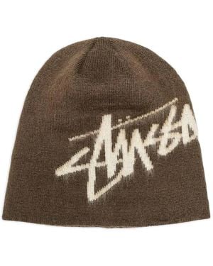 Stussy Logo-Detail Skullcap - Brown