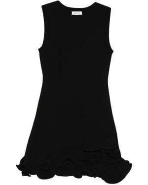 Sandro Mini Floral Knit Dress - Black