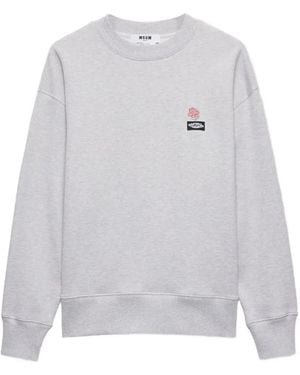 MSGM Sweat À Logo Brodé - White