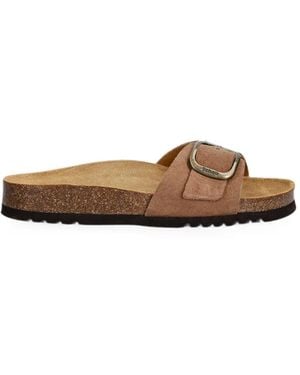 Scholl Claquettes Kathleen À Boucle En Daim - Marron