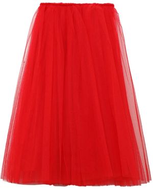 Comme des Garçons Falda midi plisada - Rojo
