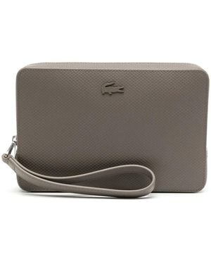 Lacoste Chantaco ピケレザー クラッチバッグ - グレー