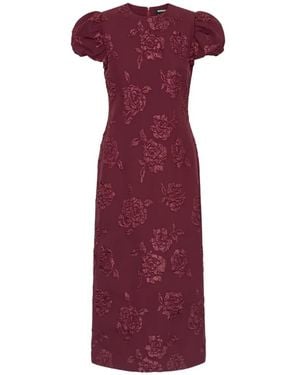 ROTATE BIRGER CHRISTENSEN Jacquard Midi Puffy Dress Dark - Purple