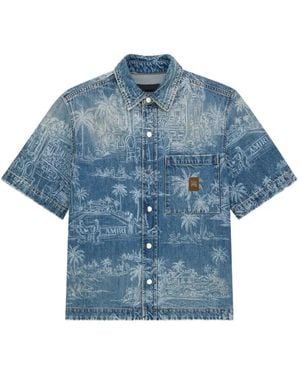 Amiri Chateau Palms Denim Shirt - Blue