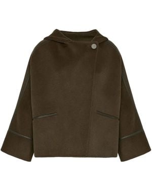 Yves Salomon Double-Sided Hooded Jacket - Green