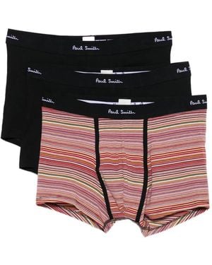 Paul Smith Set Di 3 Boxer A Righe - Nero