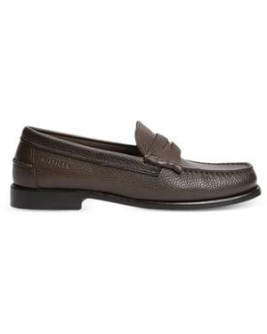 Tommy Hilfiger Pebble-Grain Leather Loafers - ナチュラル