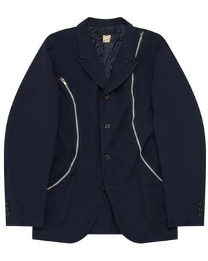 Comme des Garçons Single-Breasted Zip-Detail Blazer - Blue