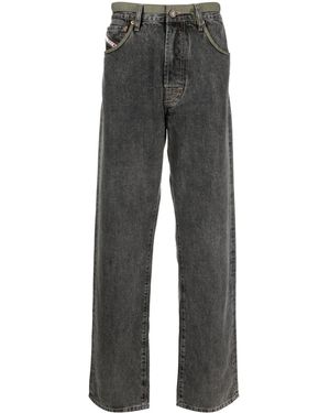 DIESEL Mid-Rise Straight-Leg Jeans - Grey