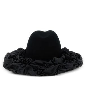 Comme des Garçons X Hizume ラッフル ワイドブリム ハット - ブラック