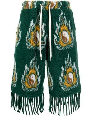JORDANLUCA Cosmo Patterned-Jacquard Drawstring Shorts - Green