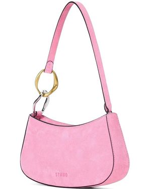 STAUD Ollie Suede Tote Bag - Pink