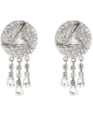 Alessandra Rich Stone Embellished Drop Earrings - Metallic
