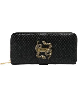 Just Cavalli Reptile-Effect Wallet - Black
