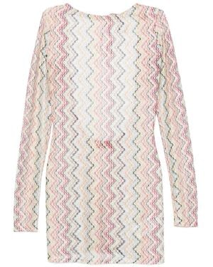 Missoni Zigzag-Knit Open-Back Dress - White