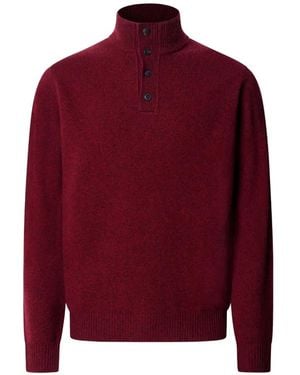 Hackett Buttoned Sweater - Red