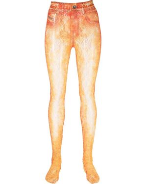DIESEL Faded-Effect Tight-Style Trousers - Orange