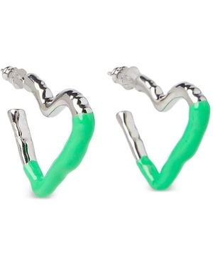 Rick Owens Pendientes Con Diseño De Corazón - Verde