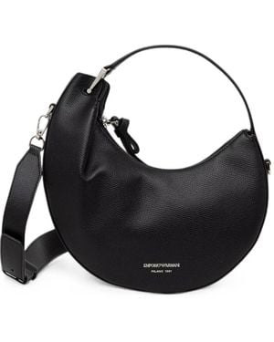 Emporio Armani 1981 Mini Leather Hobo Bag - Black