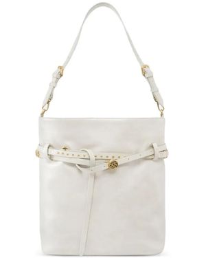 Pinko Studded Leather Shoulder Bag - White