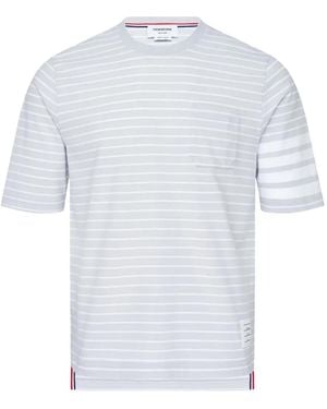 Thom Browne 4-Bar Stripe Pocket T-Shirt - White
