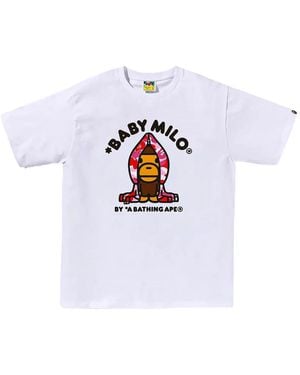 A Bathing Ape Baby Milo Print T-Shirt - White