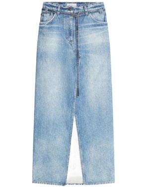 Dries Van Noten Long Denim Skirt - Blue