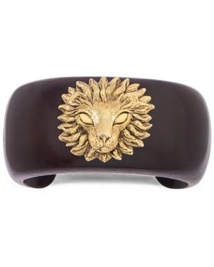 Aurelie Bidermann Saby Lion-Head Cuff Bracelet - Brown