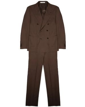Tagliatore Double-Breasted Two-Piece Suit - Brown
