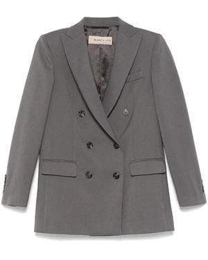 Blanca Vita Double-Breasted Blazer - Gray