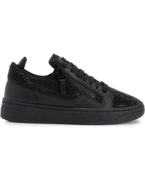 Giuseppe Zanotti Gz94 Rhinestone-Embellished Trainers - Black