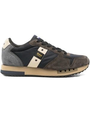 Blauer Sneakers mit Streifendetail - Schwarz